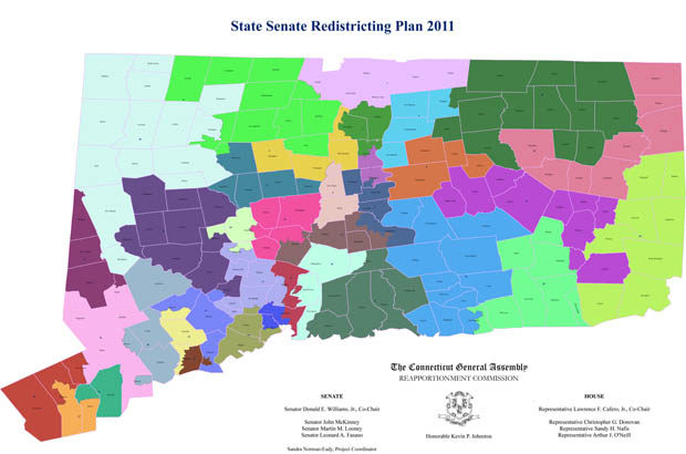 CT State Senate Districts 2002 Map